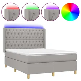 vidaXL Boxspringbett 140 x 200 cm Hellgrau