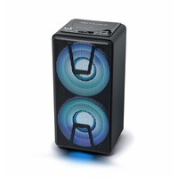 Muse DJ-Party-Box, tragbarer Bluetooth-Lautsprecher mit CD-Player, Stereo-Pairing, Farbwechsel-Lichtern und eingebauter Batterie, 150 Watt, schwarz (M-1820 DJ)