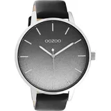 Oozoo Damenuhr C10834 Glitzer-ZB Lederband Schwarz 48 mm - Schwarz