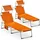 CASARIA Sonnenliege 190 x 60 x 22 cm Orange