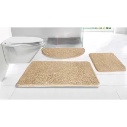 Badematte »Glitzer«, rutschhemmend beschichtet, fußbodenheizungsgeeignet-schnell trocknend-strapazierfähig, Badteppich, Akzente durch Glitzer-Garn, 98611140-2 beige 1 St.