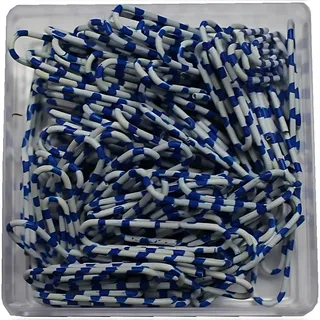 Alco Briefklammer ZEBRA Metall kunststbe 50mm weiß-blau 100 Stück