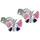 GALLAY Ohrstecker Schmetterling pink-lila-lackiert Silber 925 8mm