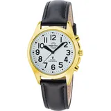 Master Time MTLA-10942-12L Sprechende Damen-Funkuhr Goldfarben/Schwarz