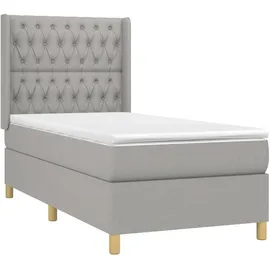 vidaXL Boxspringbett 100 x 200 cm Hellgrau