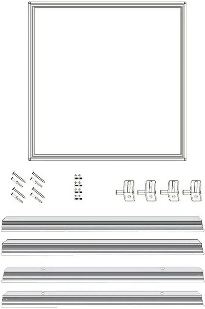 Cadre encastré pour les panneaux LED EDM Chrome