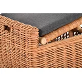 Krines Home Loungesessel Rattansessel "Beach" Strandkorb Optik Rattan Flecht-Sessel mit Dach beige