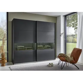 WIMEX »Easy Plus, Kleiderschrank Made in Germany«, mit Glaseinsatz/ Rauchglas, viele Breiten zur Auswahl, schwarze Griffe schwarz
