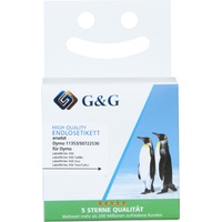 G&G Etiketten Rolle Kompatibel ersetzt DYMO 11353, S0722530 25 x 13mm Papier Weiß 1000 St. Permanen