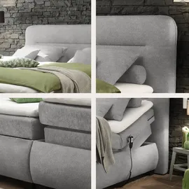 ed exciting design Boxspringbett ED EXCITING DESIGN "Evolution", grau (grau uran 02 schlamm), B:210cm L:220cm, Komplettbetten, Boxspringbett, inkl. Motor und Topper