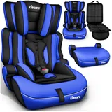 KIDUKU Autokindersitz Kindersitz 9-36 kg (1-12 Jahre), Autositz ECE R 129/03, Kinderautositz Gruppe 1/2/3 blau|schwarz