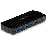 Startech StarTech.com 7 Port USB 3.0 SuperSpeed Hub - USB 3 Hub Netzteil / Stromanschluss und Kabel - Schwarz