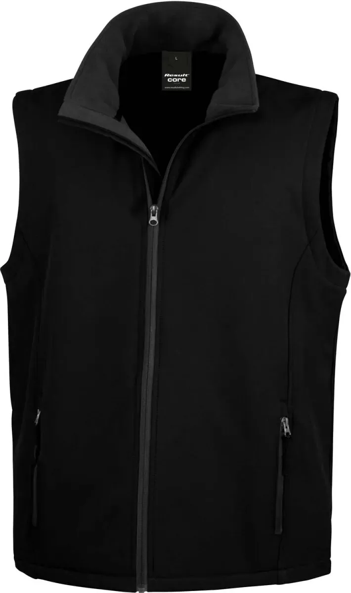 Result Core Herren 2-Lagen Softshell Gilet 'Printable' Bodywarmer R232M black/black M