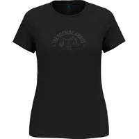 Odlo, Damen, Sportshirt, T-shirt crew neck s/s RIDE 365 PW130 BIKE PRINT (L), Schwarz, L