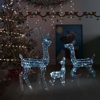 VidaXL LED-Rentier-Familie Weihnachtsdeko Acryl 300 LED Kaltweiß