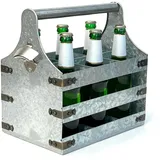 DanDiBo Ambiente Bierträger Flaschenträger 33 x 33 x 20 cm Silber