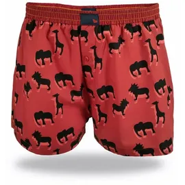 Unabux Boxershorts Prints rot / schwarz / weiß M 2er Pack