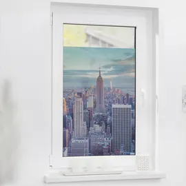 Lichtblick Fensterfolie New York 1 St., blickdicht, strukturiertKlebepunkte, selbstklebend, Sichtschutz, bunt