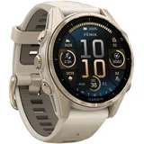 43 mm sapphire, nebelgrau / softgold Titan mit QuickFit Silikon-Armband 20 mm