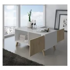 SKRAUT HOME Couchtisch mit Türen, Esszimmer, Modell wind, Strukturfarbe Weiß, Türfarbe Puccini, Maße 92x50x45cm hoch. – MESAWINDBLAPUCC