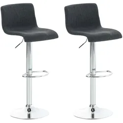CLP 2er Set Barhocker Hover Stoff dunkelgrau/chrom