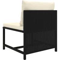 vidaXL 6-tlg Garten-Lounge-Set mit Kissen Poly Rattan Schwarz