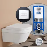 Villeroy & Boch Architectura Komplett-SET Wand-WC mit neeos Vorwandelement,, 4694HRR1+16601WH#SET,