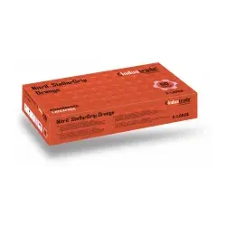 Meditrade Nitril StellarGrip Einmalhandschuhe, puderfrei, orange 1291XL , 1 Packung = 50 Einmalhandschuhe, Größe XL