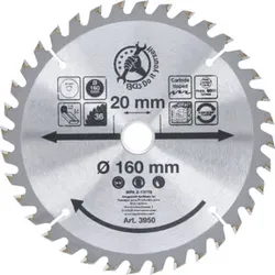 BGS Do it yourself Hartmetall-Kreissägeblatt Ø 160 x 20 x 2,4 mm 36 Zähne