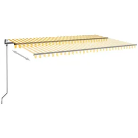vidaXL Automatisch Gelenkarmmarkise 500 x 350 cm gelb/weiß 3069228