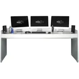 Begabino Stella Trading Kellon Gamingdesk weiß - Gamingschreibtisch Computertisch rollbar, Jugendzimmerschreibtisch204 x 84,5 x72 cm