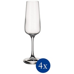 Villeroy & Boch Champagnerglas Ovid Champagnergläser 250 ml 4er Set, Glas weiß