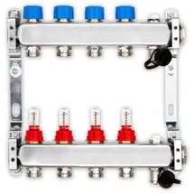 Strasshofer GmbH Heizkreisverteiler Premium für Fußbodenheizung 4 Heizkreise