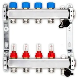 Strasshofer GmbH Heizkreisverteiler Premium für Fußbodenheizung 4 Heizkreise