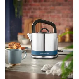 Russell Hobbs 26421-70 Distinctions Blue Wasserkocher [1,5l] Edelstahl Ocean (Schnellkochfunktion, herausnehmbarer Kalkfilter, optimierte Ausgusstülle, außenliegende Wasserstandsanzeige) Teekocher