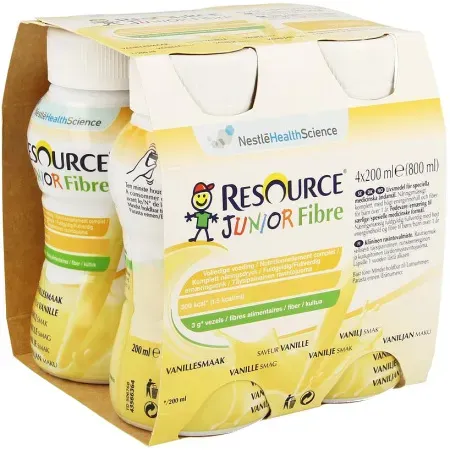 Resource Junior Fibre Vanillegeschmack Flasche 4x200ml