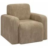 vidaXL Sessel Taupe Cord 72 x 71 x 70 cm Taupe mit Rollen