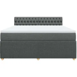 vidaXL Boxspringbett mit Matratze Dunkelgrau 180x200 cm Stoff