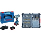 Bosch Professional 18V System Akku-Bohrschrauber GSR 18V-28 (inkl. Akku, Ladegerät, L-BOXX) + 40-tlgs. Bohrer Bit Set (Pick and Click, extra harte Schrauber Bits, mit Universalhalter)