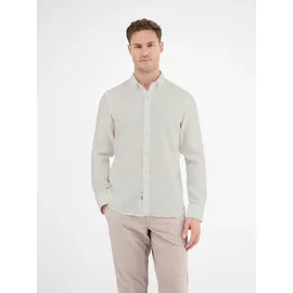 Lerros Langarmhemd LERROS, Herren, Gr. 3XL, N-Gr, weiß, Obermaterial: 55% Leinen, 45% Baumwolle, unifarben, regular fit taillenbedeckt, 2-Knopf-Manschette, Hemden, mit Logo Stickerei