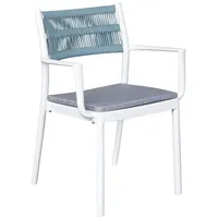 LC Garden Vona Stapelstuhl 52,5x60x80cm weiß/blau Gartenstuhl Bistrostuhl