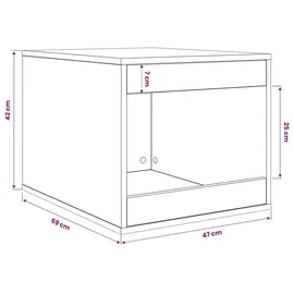 vidaXL Katzenstreu Box Umzäunung 47 x 59 x 42 cm Schwarz