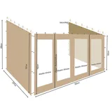 Quick Star 3 Seitenteile zu Rollpavillon 3x4m Sand