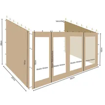 Quick Star 3 Seitenteile zu Rollpavillon 3x4m Sand