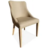Beige Echtleder Stühle TOLO Esszimmer Sessel Echt Leder Sessel Stuhl Lederstühle