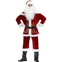 SMINNG Weihnachtsmann-Kostüme Für Herren, Weihnachtskostüme Für Herren, Weihnachtsmann-Anzüge, COS-Weihnachtsanzüge XL