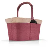 Reisenthel Set carrybag maroon mit Cover twist coffee Stabiler Einkaufskorb mit praktischer Innentasche – Elegantes und wasserabweisendes Design