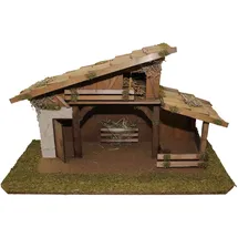Alfred Kolbe Krippe (1-tlg), aus Holz, 59x30x32,5 cm, für Figuren bis 12 cm Höhe braun