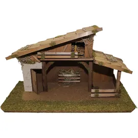 Alfred Kolbe Krippe (1-tlg), aus Holz, 59x30x32,5 cm, für Figuren bis 12 cm Höhe braun