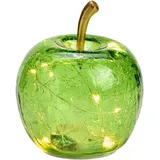 Wurm LED-Lichterkette Apfel Glas 10er Ø11 cm hellgrün